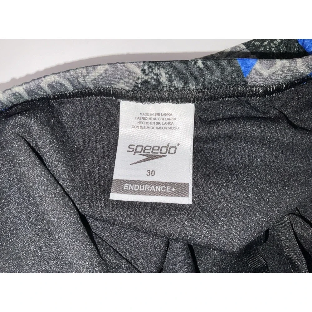 NWT Men's Speedo Endurance+ Brief Swim Trunks Ruse Blocks Blue Size 30